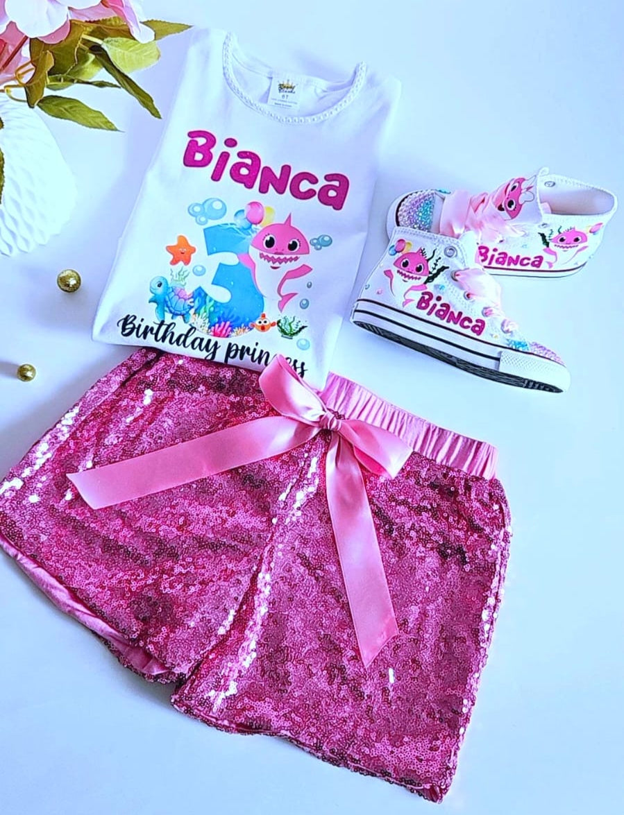 "OUTFIT PARA NIÑA" 1 A 2 AÑOS "BABY SHARK"