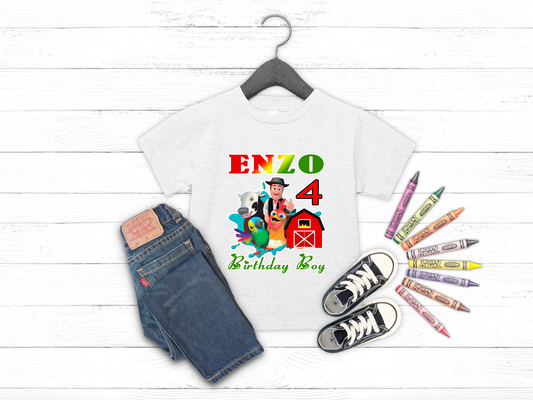 CAMISETA PERSOANLIZADA DE FIESTA NINO ZENON